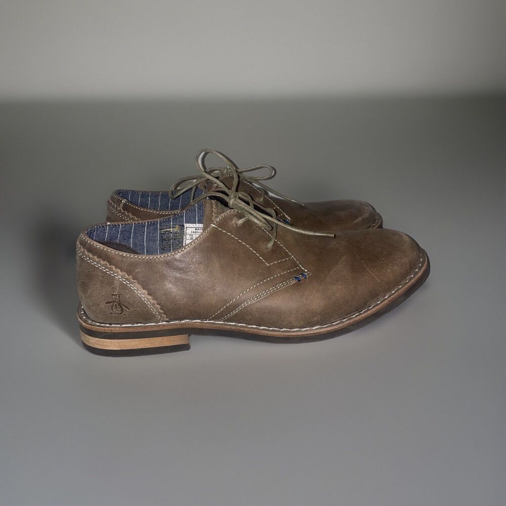 Original Penguin "Willie Op" Casual Dress Shoe Distressed Lace Up Mens Size 10